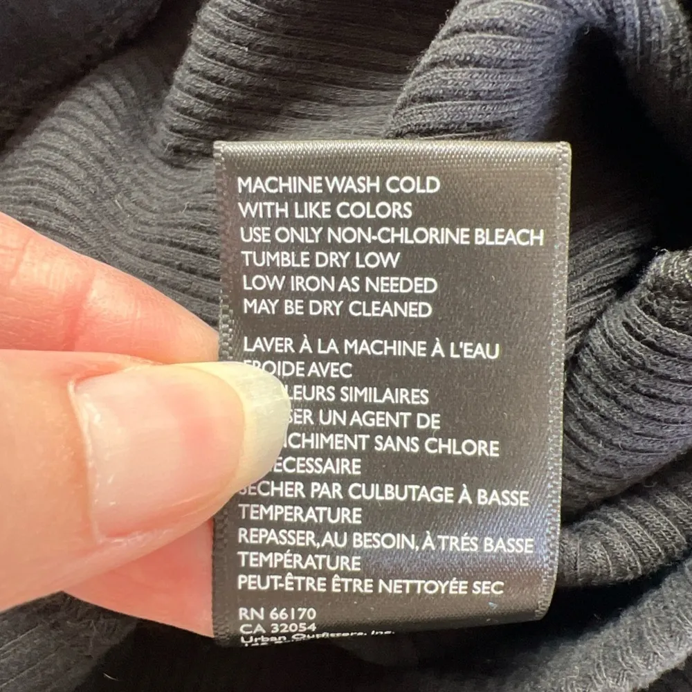 Free People Beach‎ Black Ribbed Pull on Pants With Split Ruffle Pant Legs - Image 6