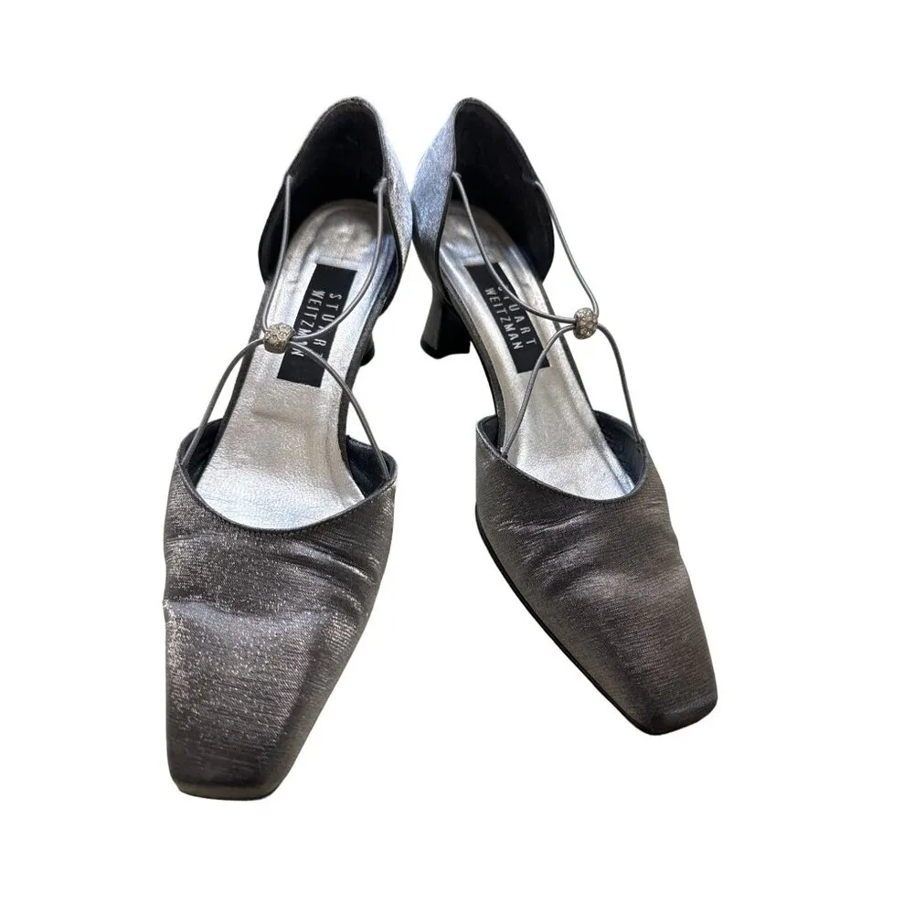 Stuart Weitzman  dark gray shoes block heels of 2.5 inches tall size 8.SKU 3034 - Image 11