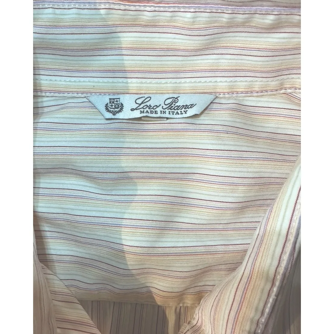 Loro Piana Button Up Shirt Women's 48 Italy Made Quiet Luxury Blouse 100% Cotton - Image 8