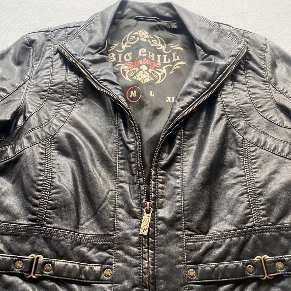 Big Chill Vintage Faux Leather Jacket Size M - Image 5