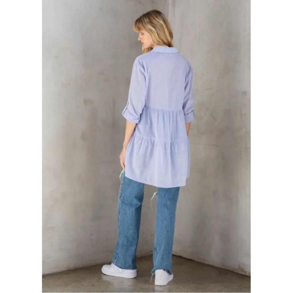 LOVE STITCH • Ocean Ave Tiered Striped Tunic - Image 3