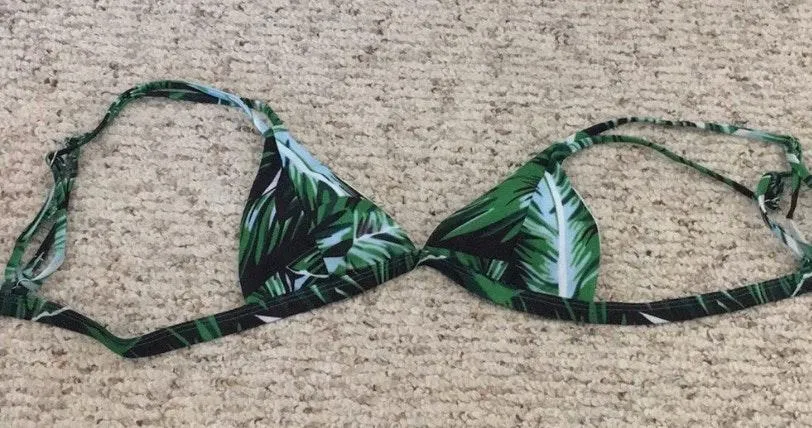 Leafy Bikini Top Green Size M - Image 2