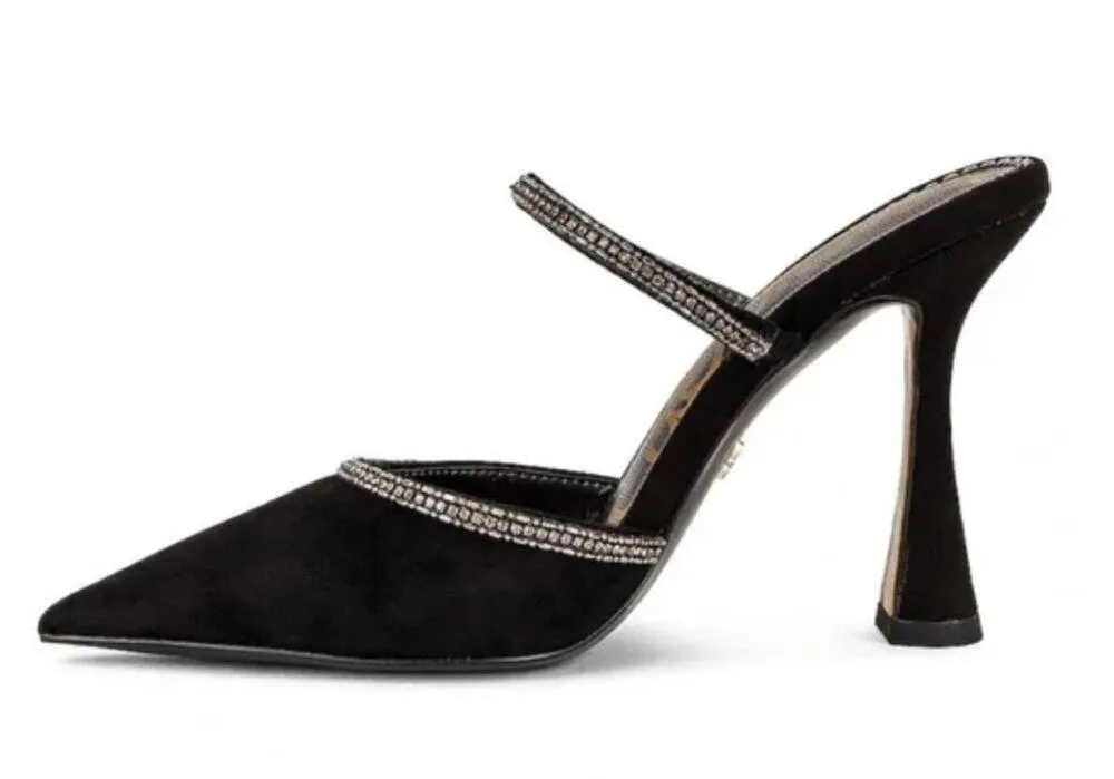 Sam Edelman Anita Black Embellished Mule Pumps Size 9.5 - Image 2