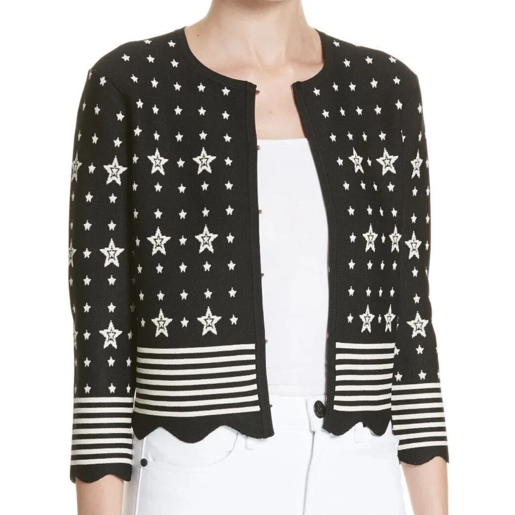 Ted Baker London WMK-DENNISA Star Knit Cardigan Sweater Size 3 (US 8 - Image 3