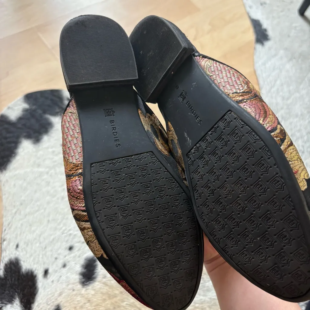 BIRDIES Women's Phoebie Slip On Mule Shoe In Black‎ Floral Size 6 - Image 4