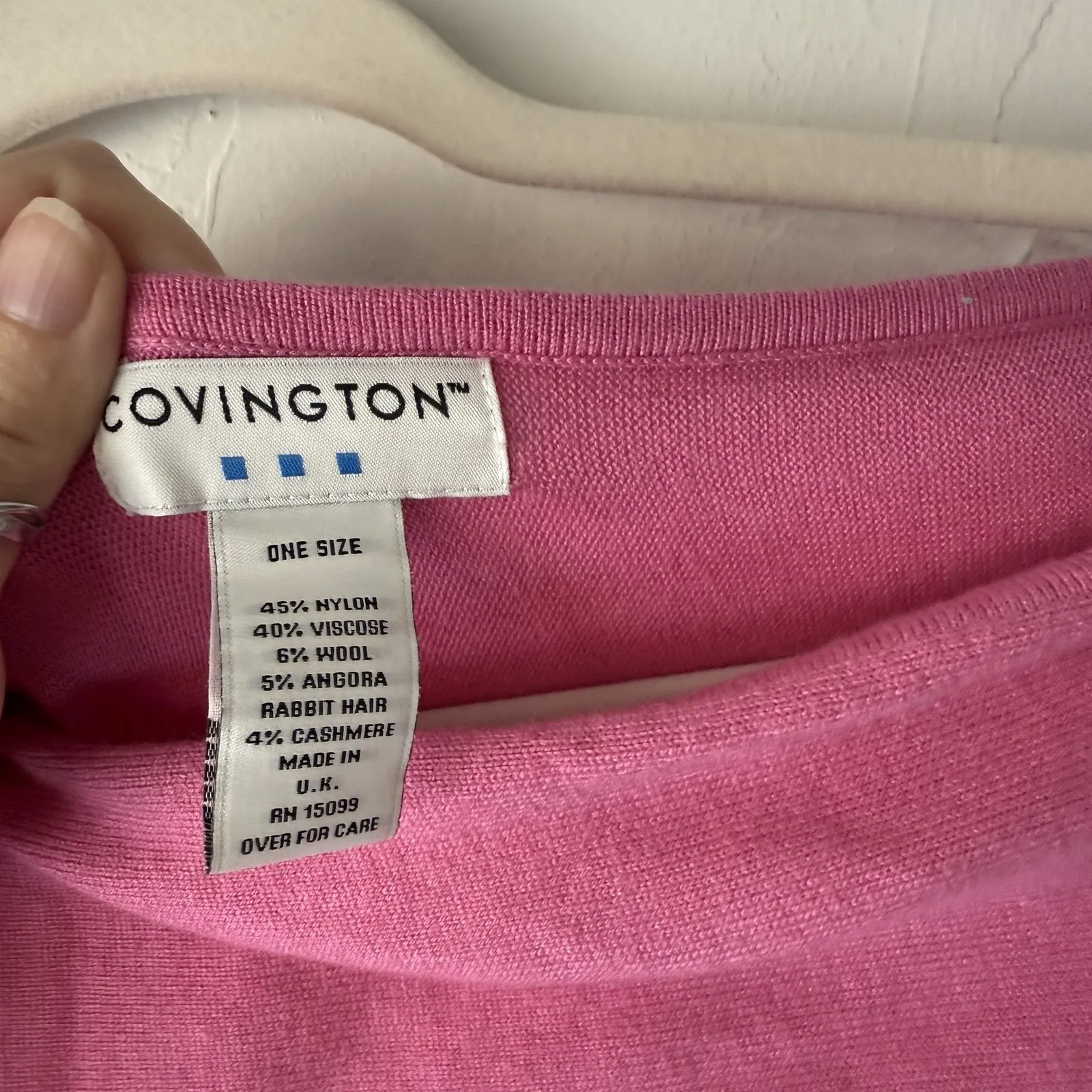 Covington Sweater Womens One Size Wool Angora Cashmere Blend Pullover UK‎ Made - Image 7