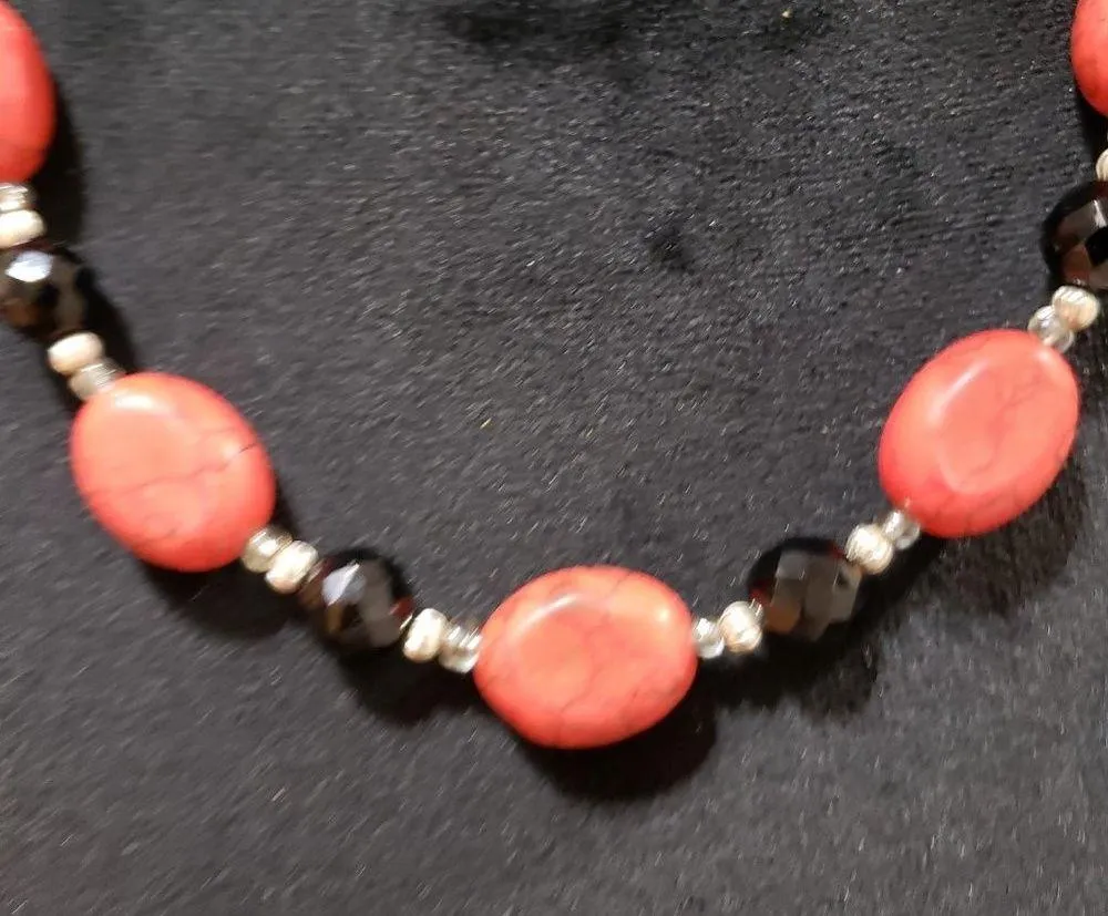 Womens Fashion Multicolor Round Moulded Beaded Collar Necklace w/ Lobster Clasp - Image 4