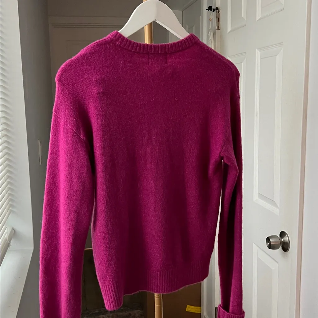 Show Me Your Mumu Fuschia Crewneck Button Down Sweater Cardigan Lightweight S - Image 5