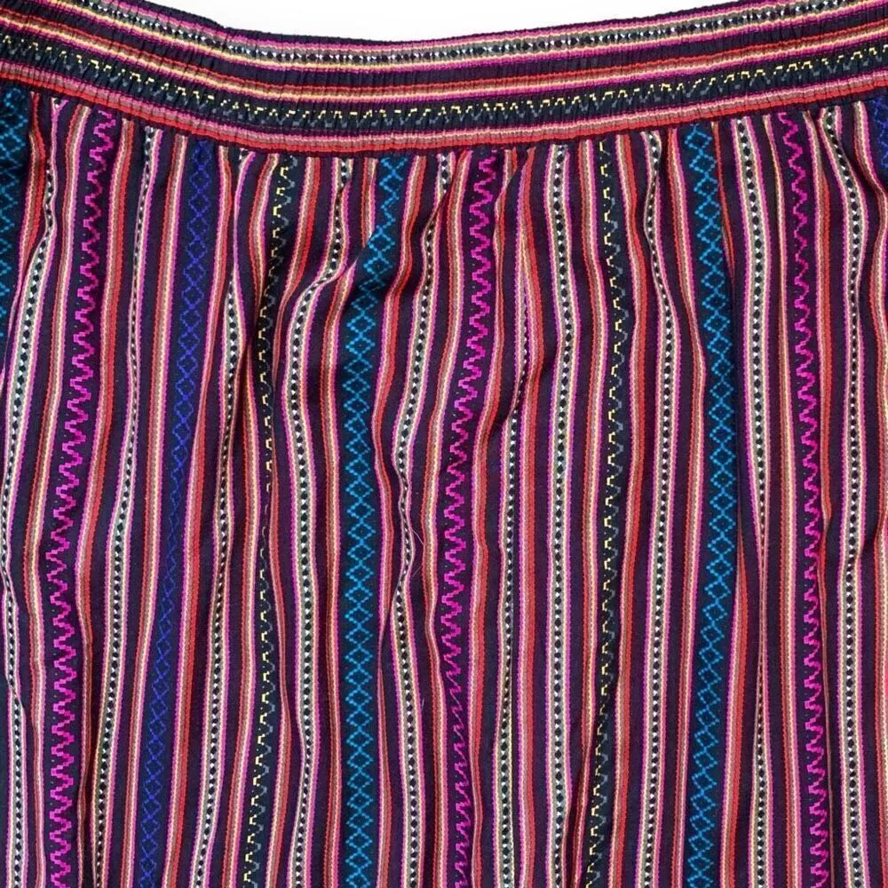 Vintage Maggie McNaughton Skirt Black Multicolor Abstract Southwest Aztec Art Black Size 24W - Image 4