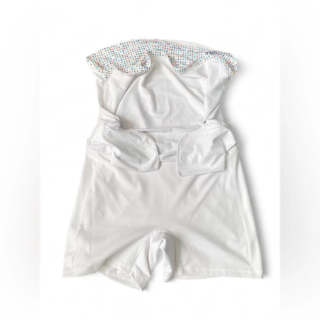 Peter Millar Performance Golf Skort Orange Navy Geometric Large UPF 50+ - Image 4