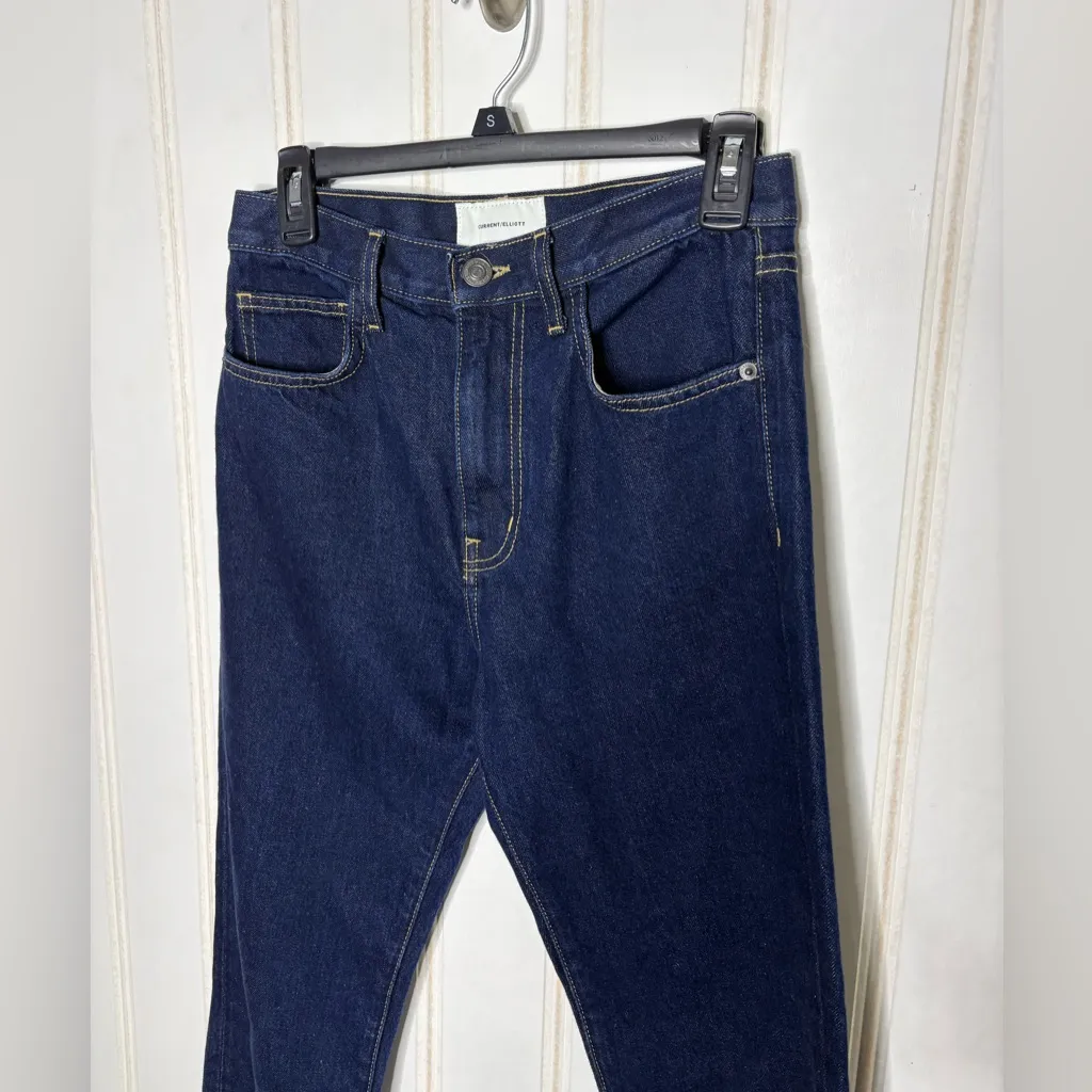 Current/Elliott Women's Straight Leg Jeans - Dark Blue Wash - Image 4