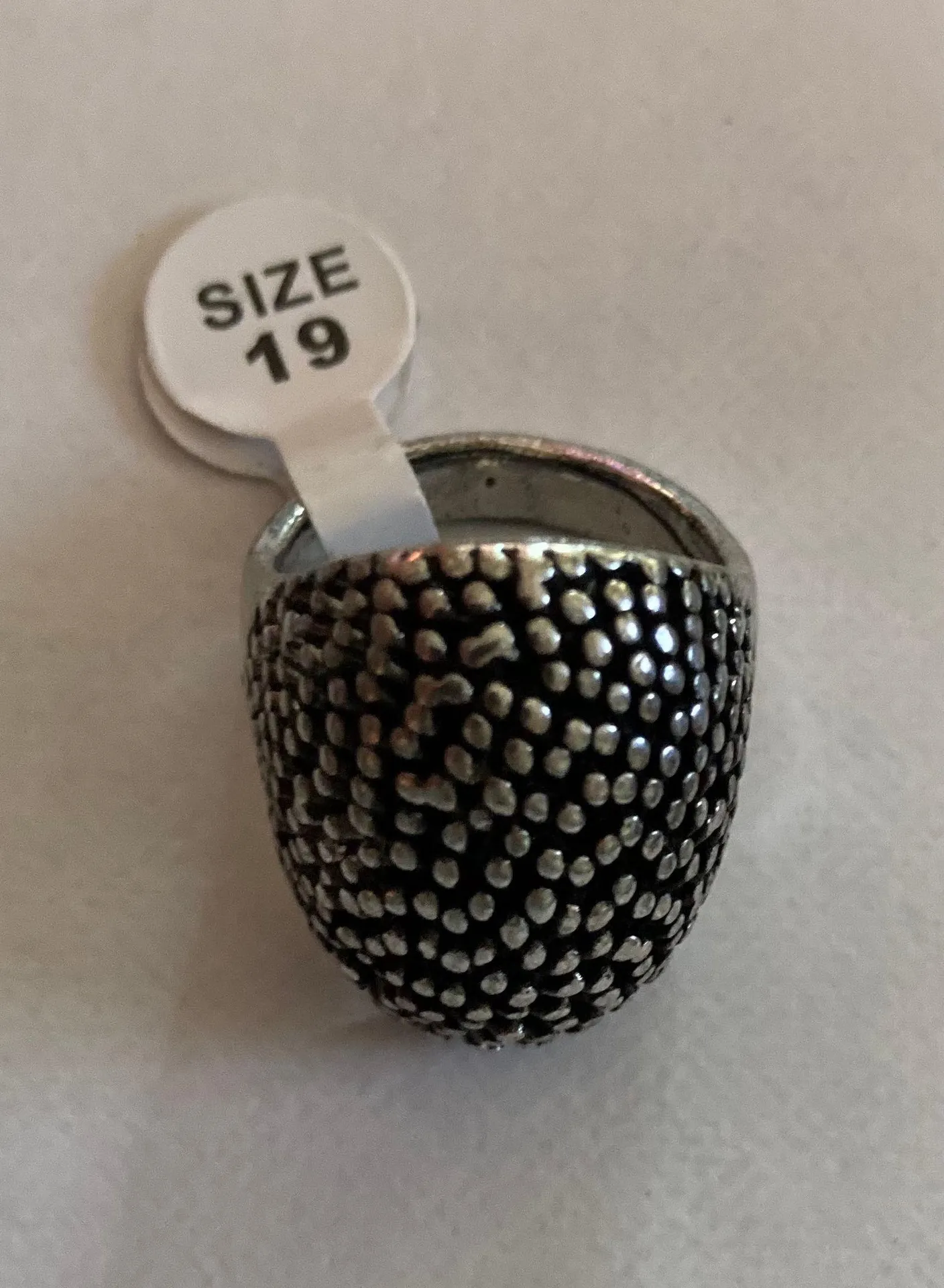 DOTTED ROUND SIGNET RING woman ring size 8 Silver - Image 3