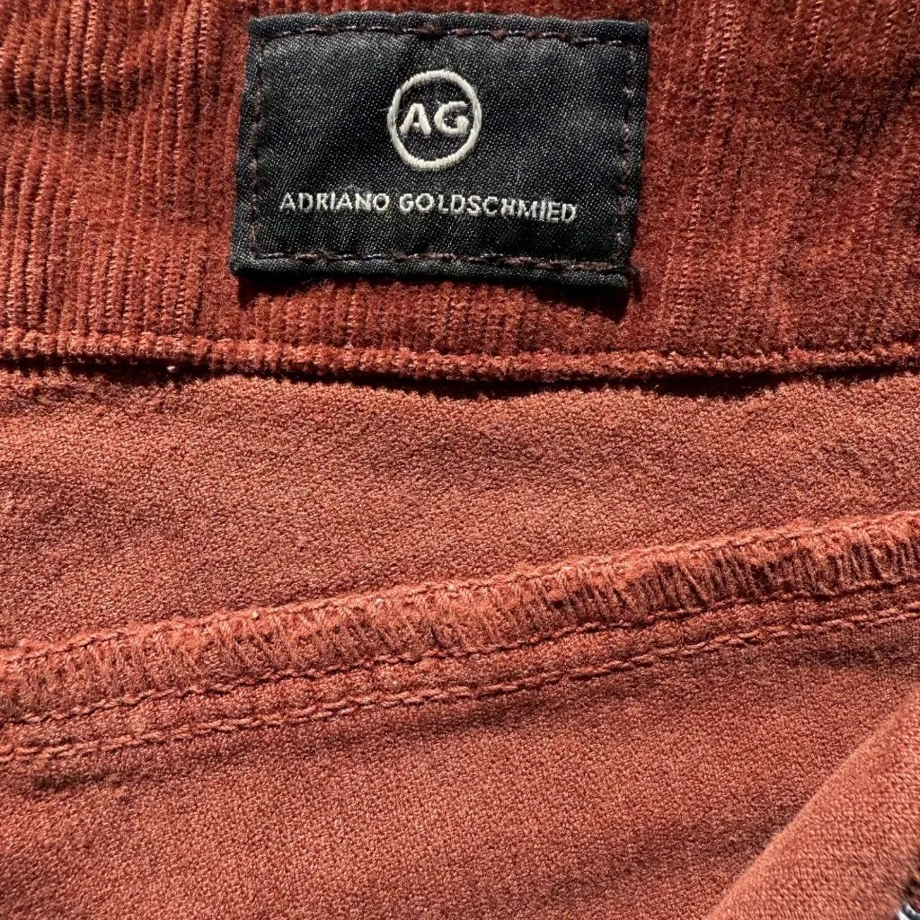 AG Jeans Paneled Quinne Crop High Rise Pleated Cropped Kick Flare Rich Crimson Red Size 26 - Image 5