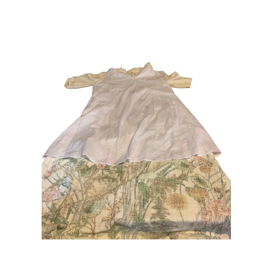 I.N.C. CREAM & GREEN BOTANICAL PRINT KAFTAN STYLE MAXI DRESS NWT (M) Size M - Image 10