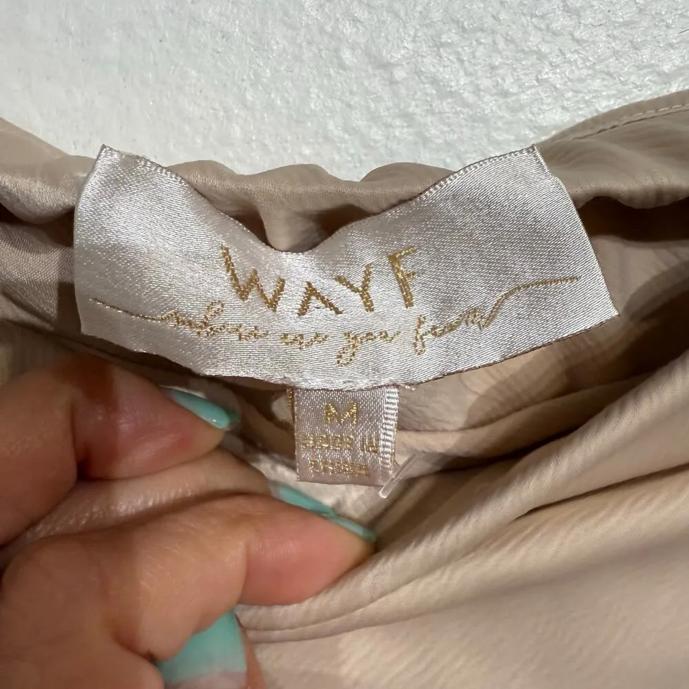 WAYF Champagne Strapless Maxi Dress Sz M - Image 5