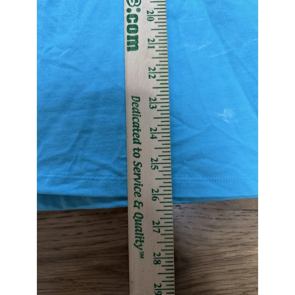 Lands End Supima Cotton Long Sleeve Crewneck T-Shirt Size Medium 10-12 Blue READ - Image 4