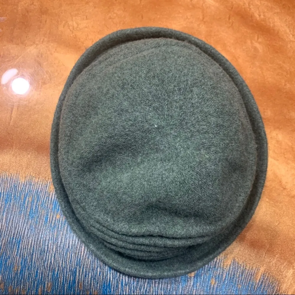 Vintage Green Wool Slouch Hat roll style Y2K 90s - Image 2