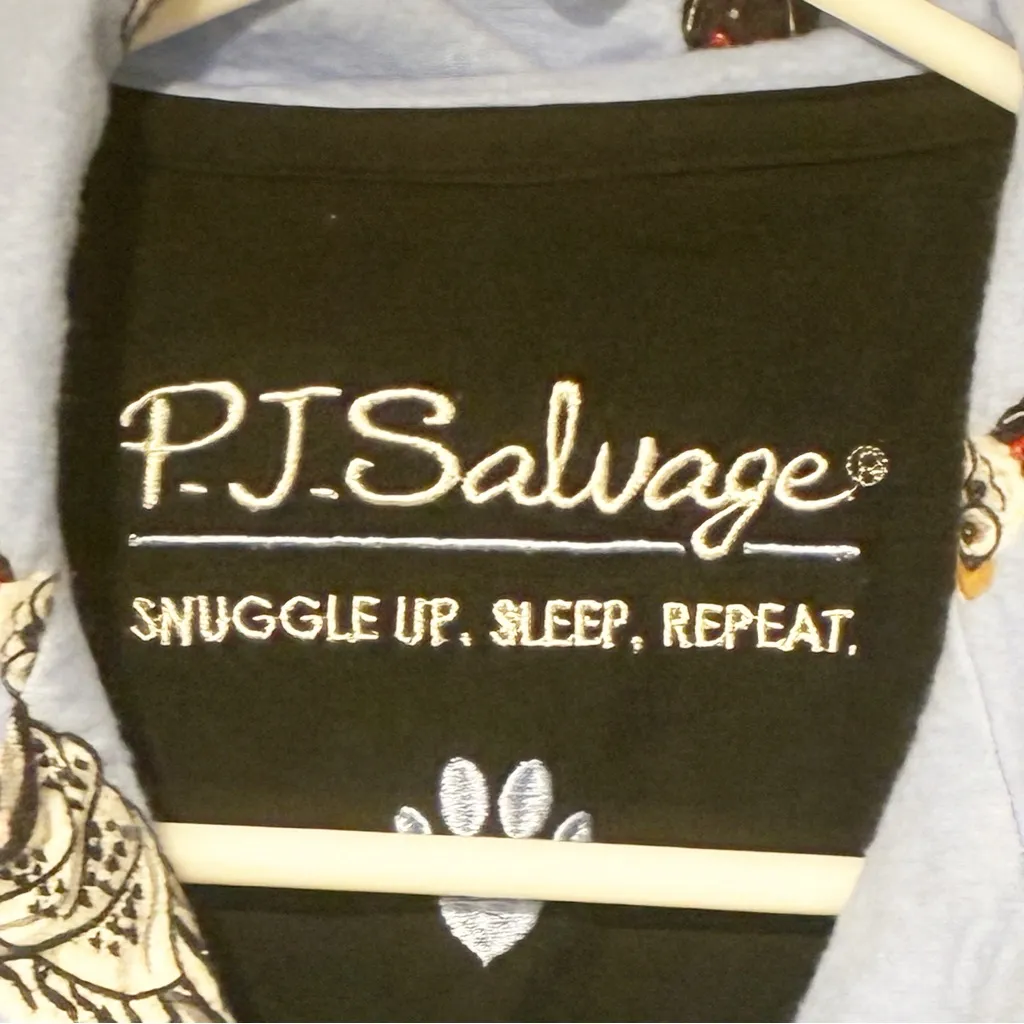 PJ Salvage Pajama Top Hipster Dogs‎ Eyeglasses Button Size XS Blue - Image 4
