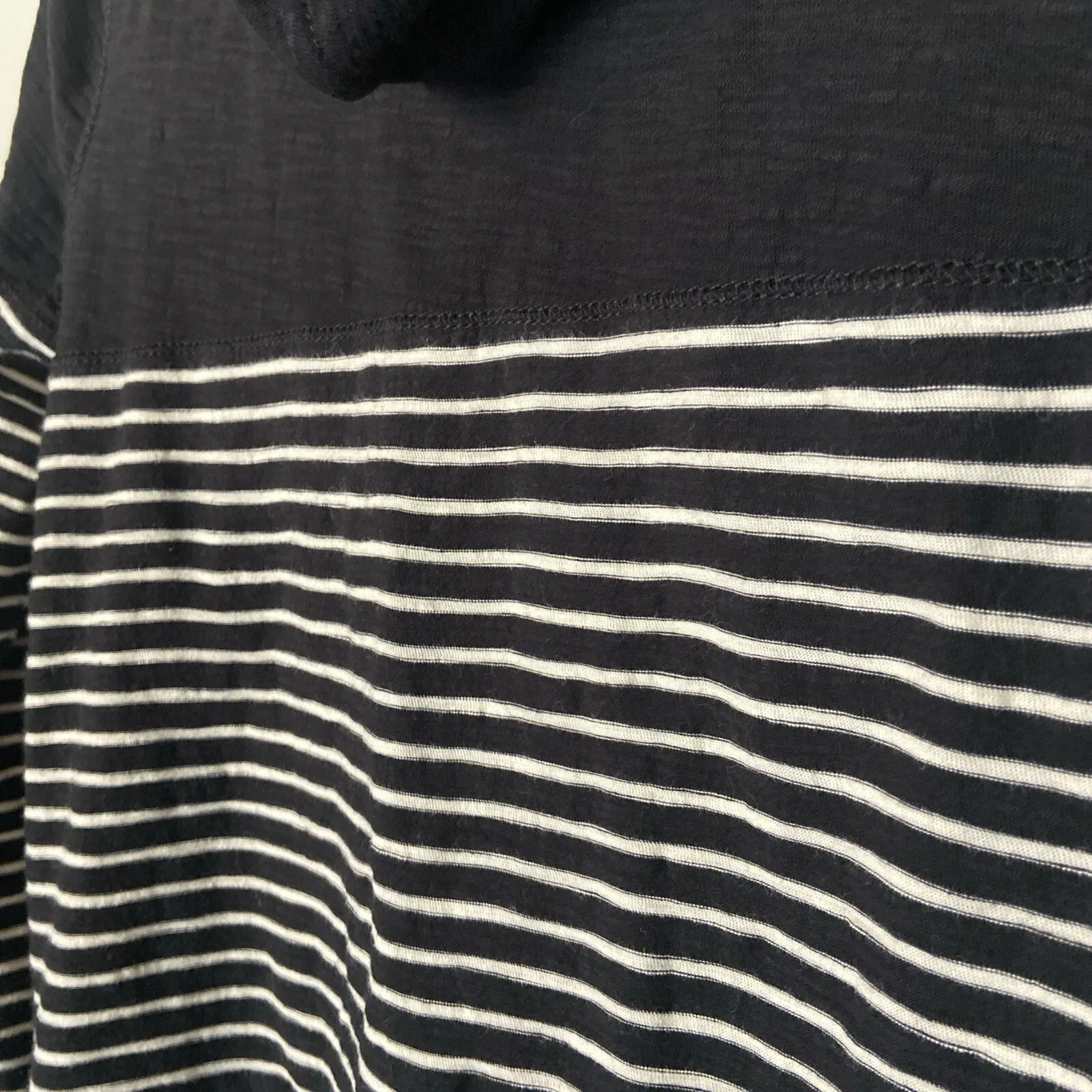 Ralph Lauren Women's Hooded Sweater Striped Black Cream Women's Size M Fisherman - Image 6