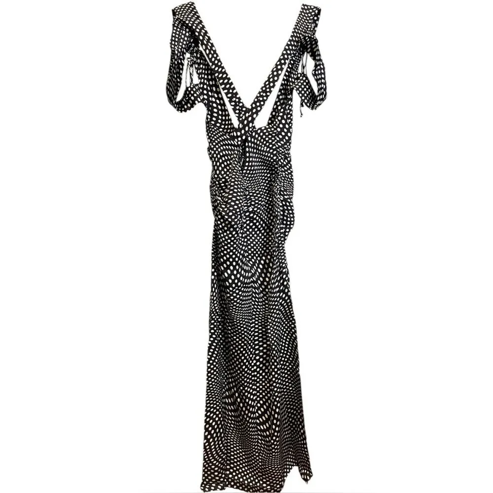 New‎ For Love & Lemons Beth Midi Black / White Polka Dot Dress Size Small NWT - Image 5