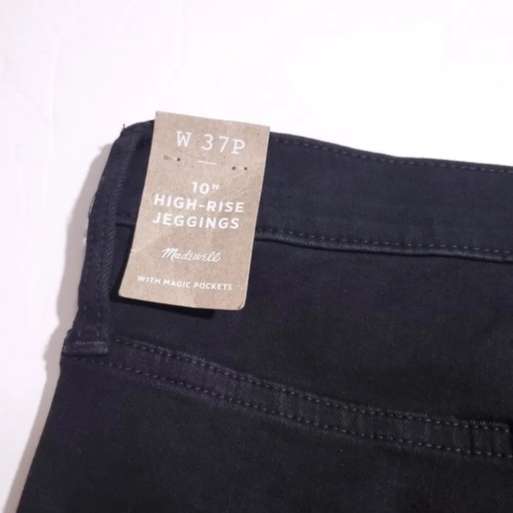 Madewell Petite 10" High-Rise Roadtripper Black Jeggings 37P - Image 4