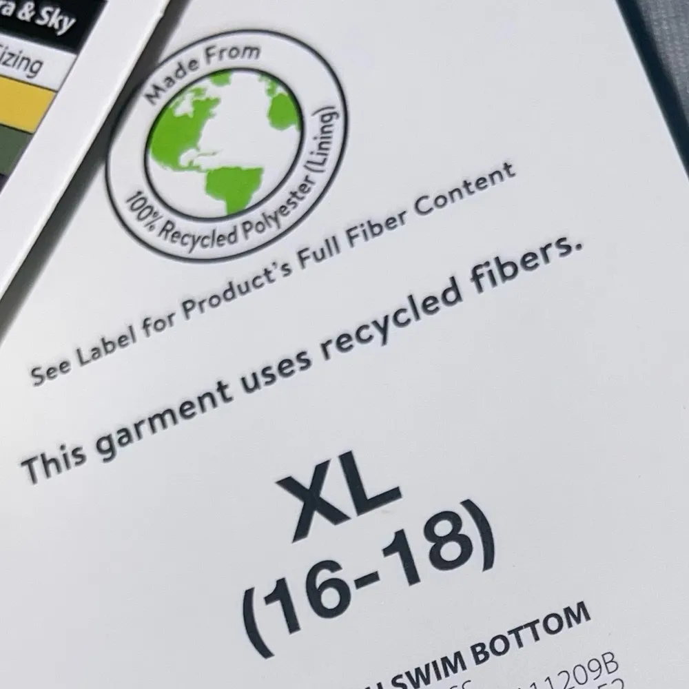 NWT swimsuit Crinkle Bikini Bottoms Bead Accents Green size X-Large Time and Tru - Image 4