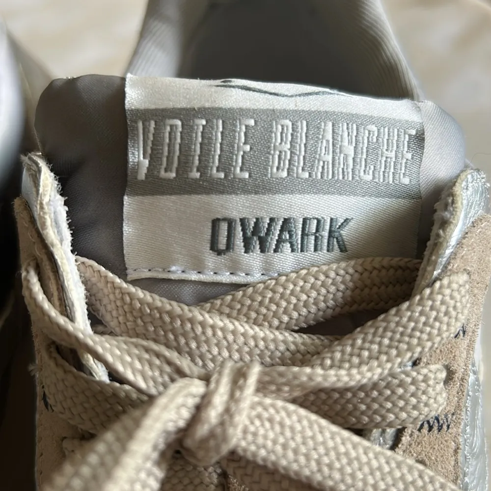 Voile Blanche QWARK HYPE WOMAN Leather and Fabric Sneakers in Grey-Beige Size 39 - Image 9