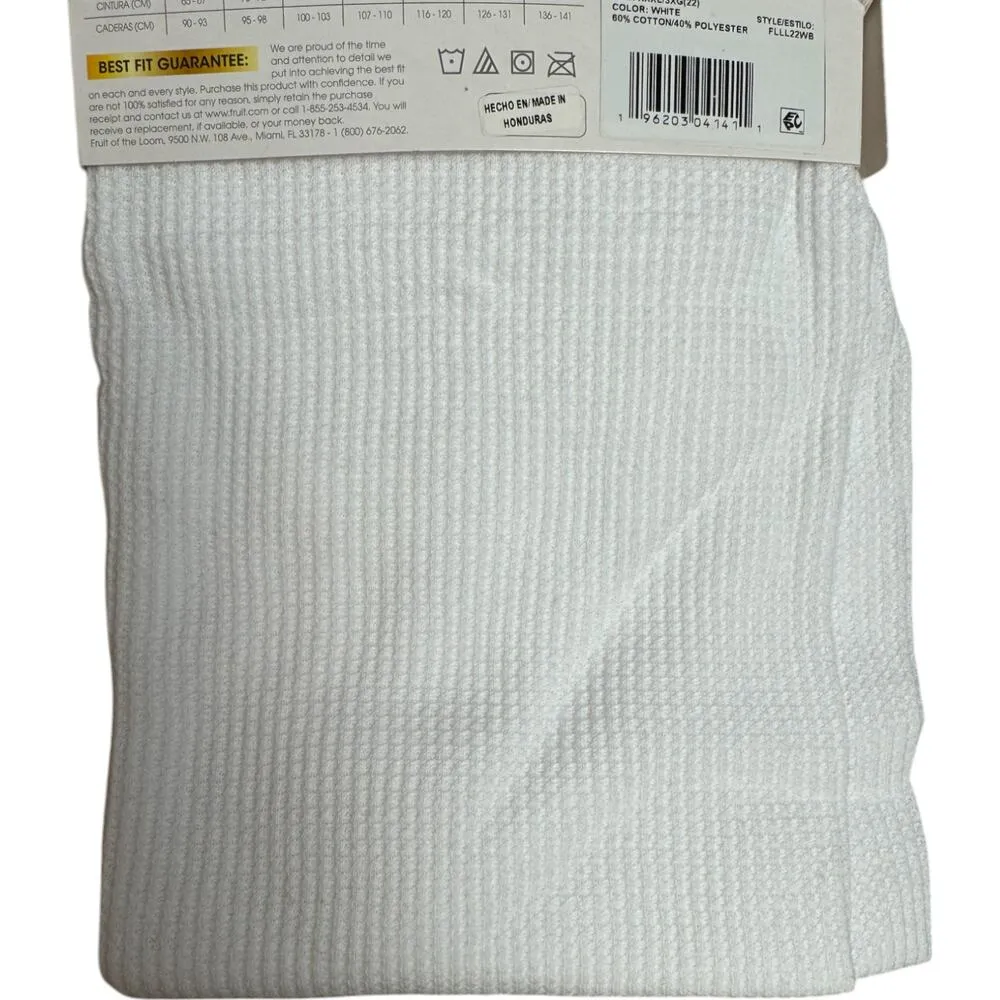 FRUIT of the LOOM Womens XXXL (22) Eversoft Waffle Thermal Bottoms Pant White - Image 2