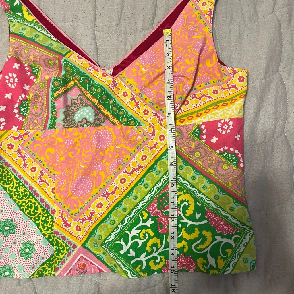 Vintage Mica Vibrant Patchwork Sleeveless Tank Top - Image 5