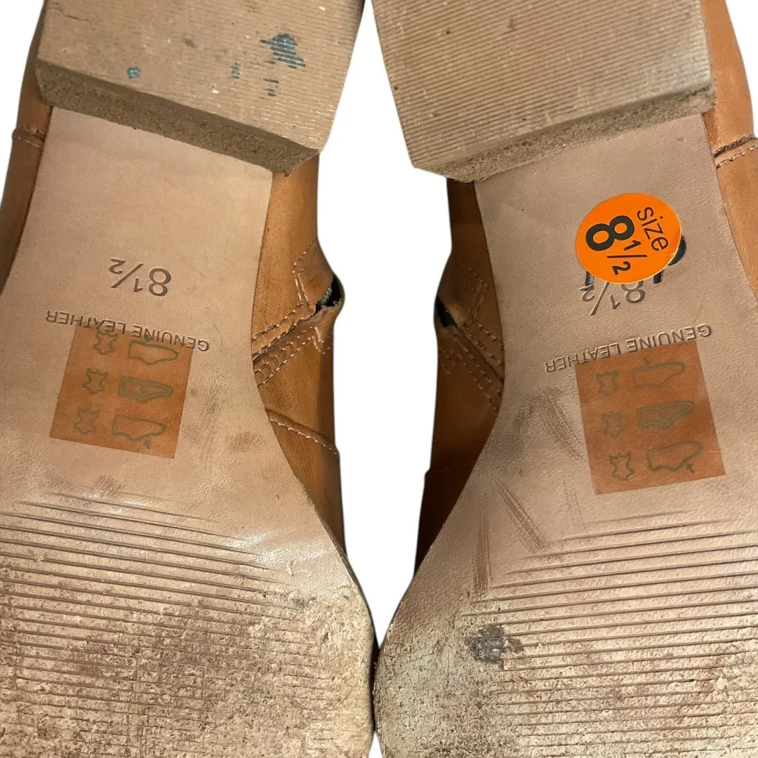 Madewell Women's The Brenner Ankle Boots Brown Leather Block Heel Size‎ 8.5 - Image 10