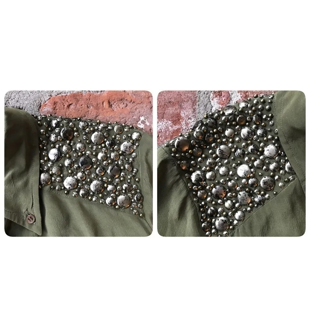 Love Sam Green beaded silk blouse - Image 7
