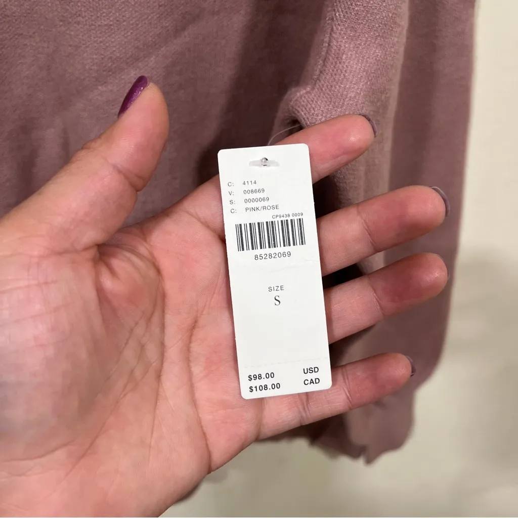 NWT MAEVE ANTHROPOLOGIE The Carys Mock Neck Sweater pink Small oversize - Image 2