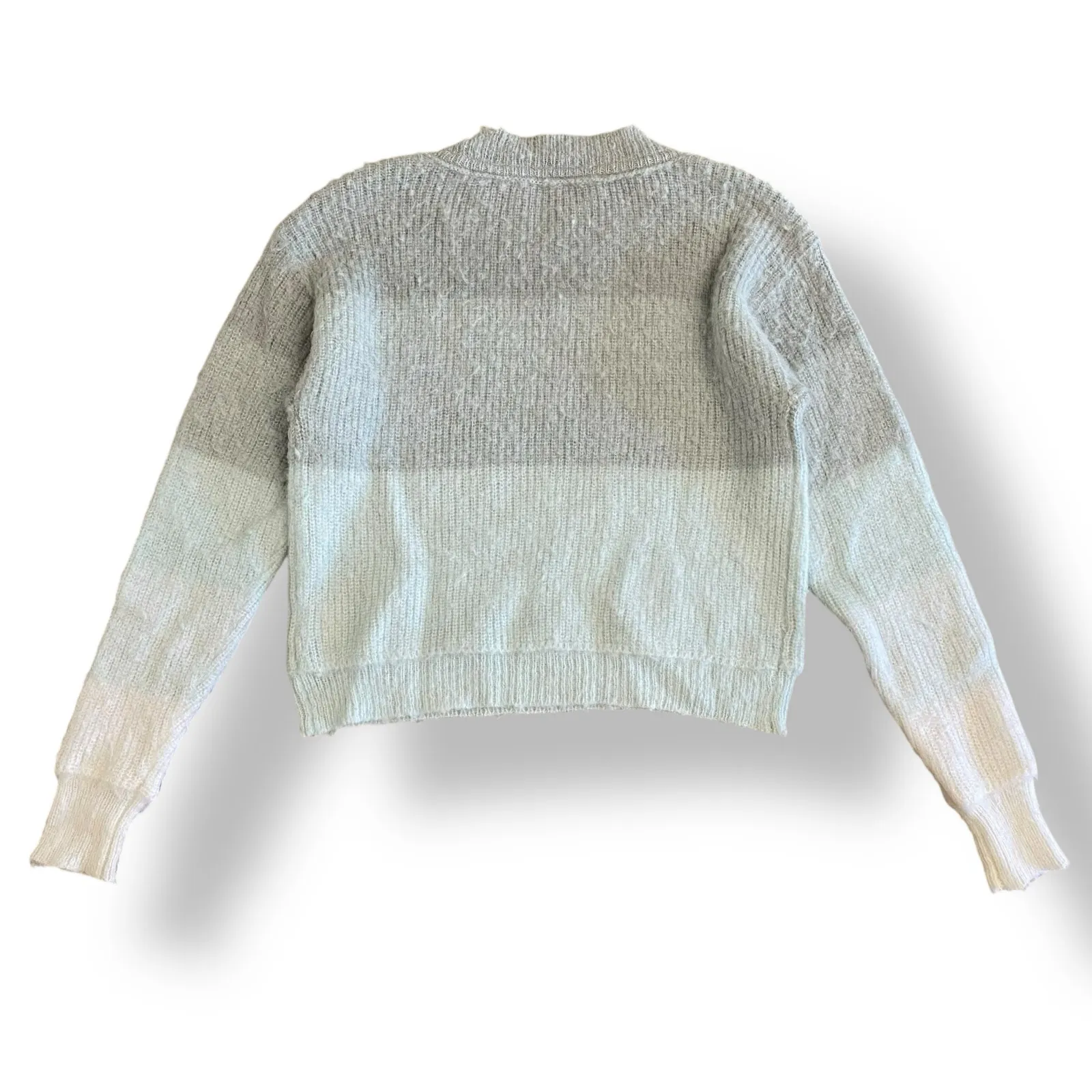 Free People Autumn Sky Cloud Combo Striped Sweater Womens Size S Green Cream‎ - Image 5