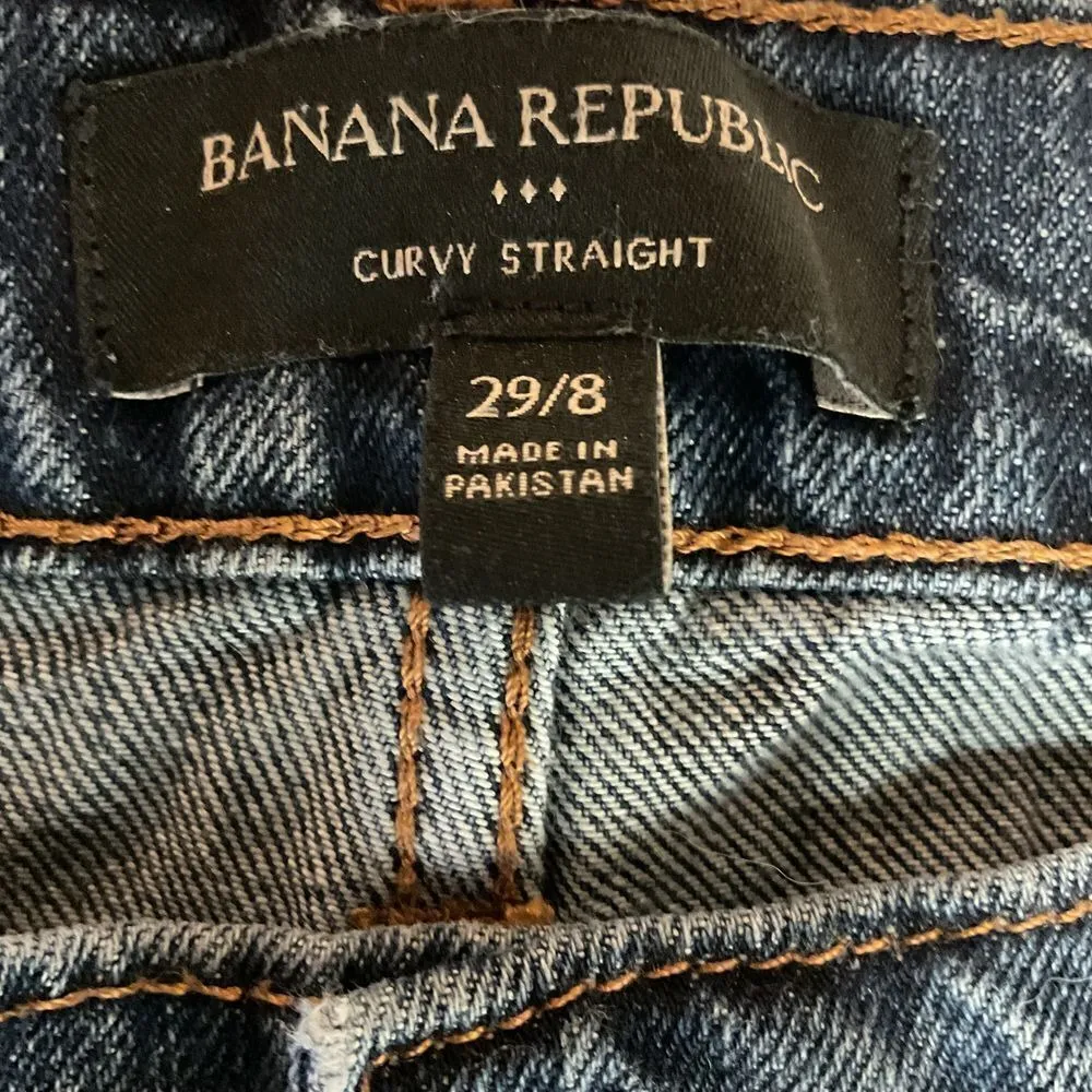 Banana Republic Women's‎ Curvy Straight Leg Jeans Dark Wash Size 29/8  High Rise - Image 5