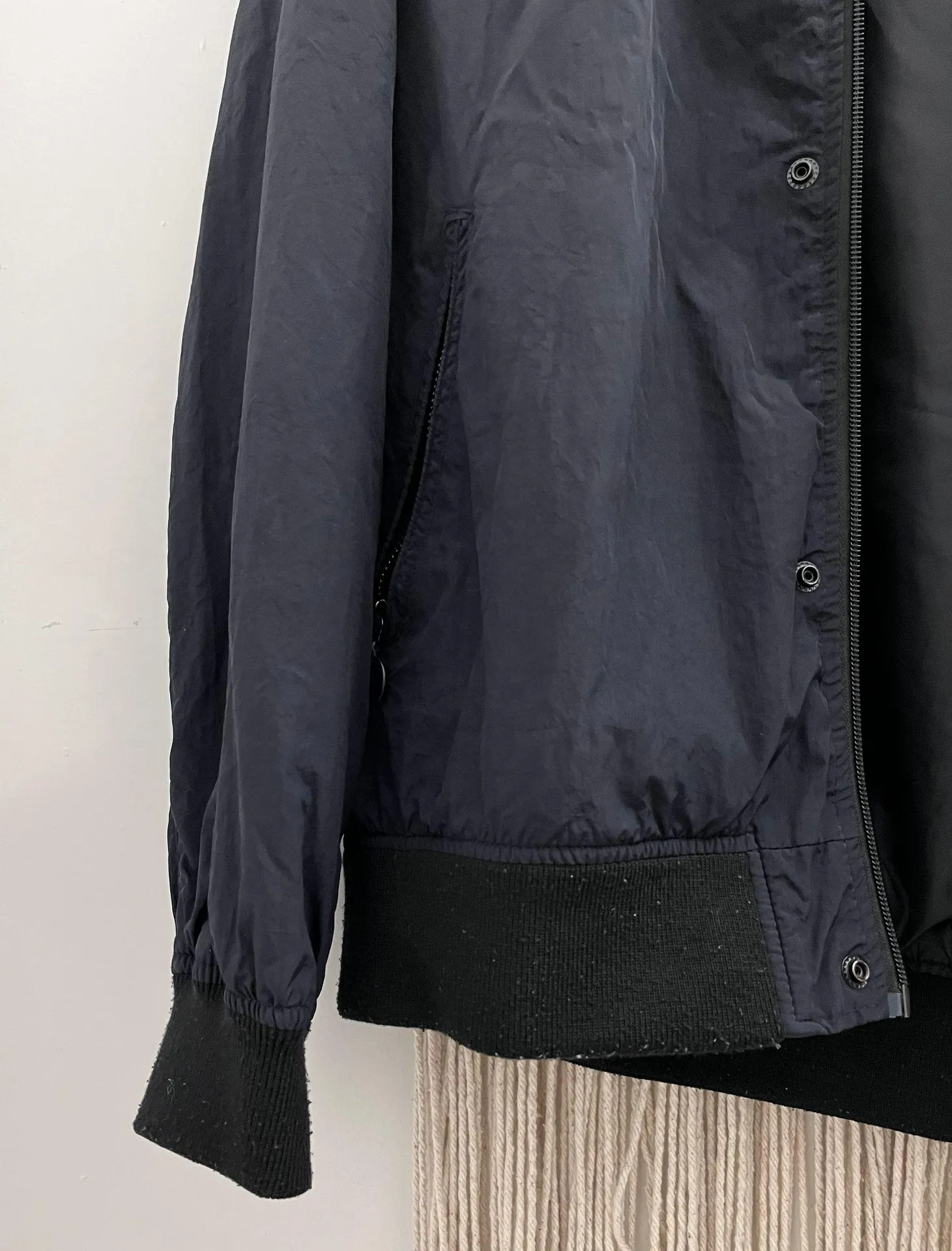 Navy Blue Bomber Jacket - Image 8