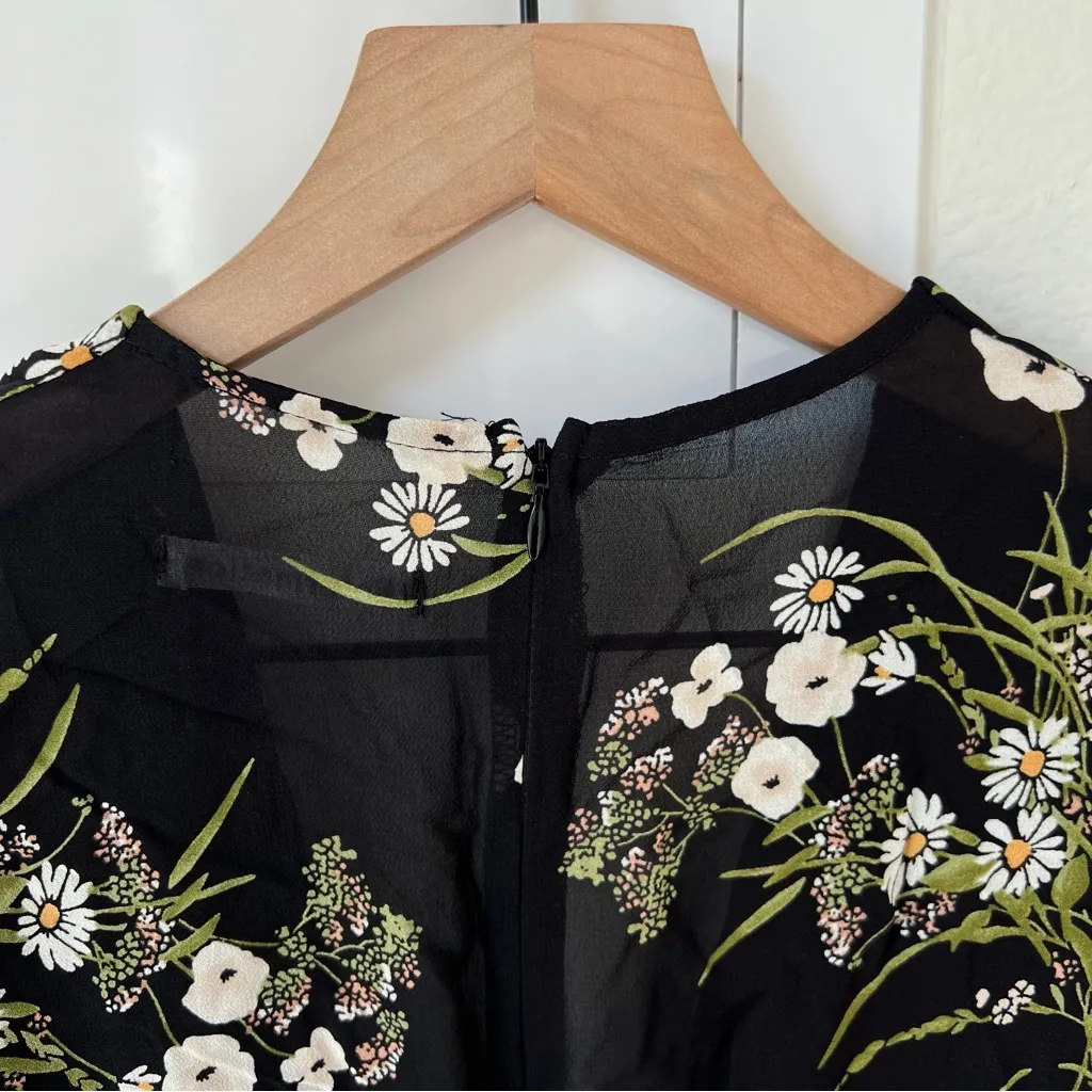 NWT Reformation Laurelei Mini Dress in Veuve Black Floral - Image 9