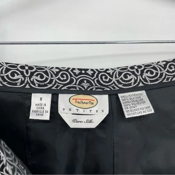 Talbots‎ Pure Silk Dress Pants Size 8 Silver Black - Image 8
