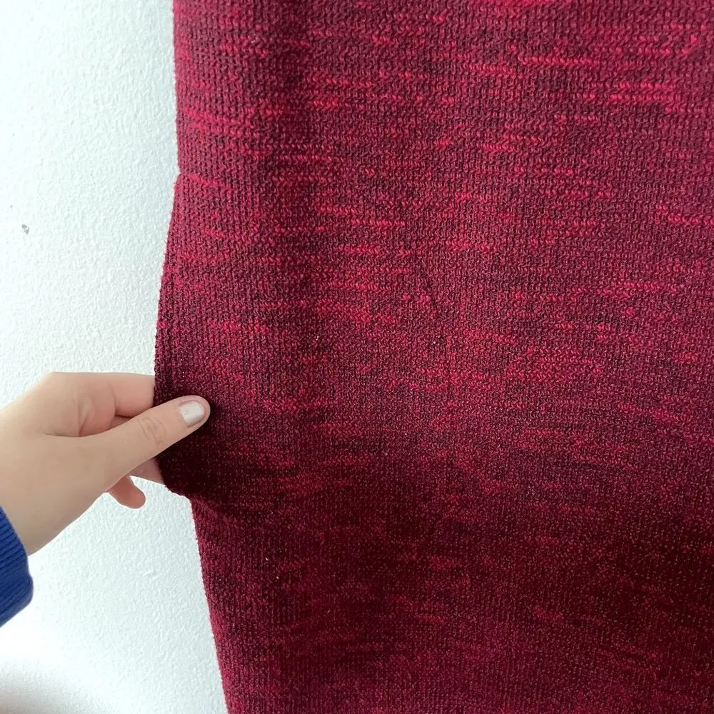 LOFT red dress short sleeves modest style holiday christmas knit warm pockets - Image 4