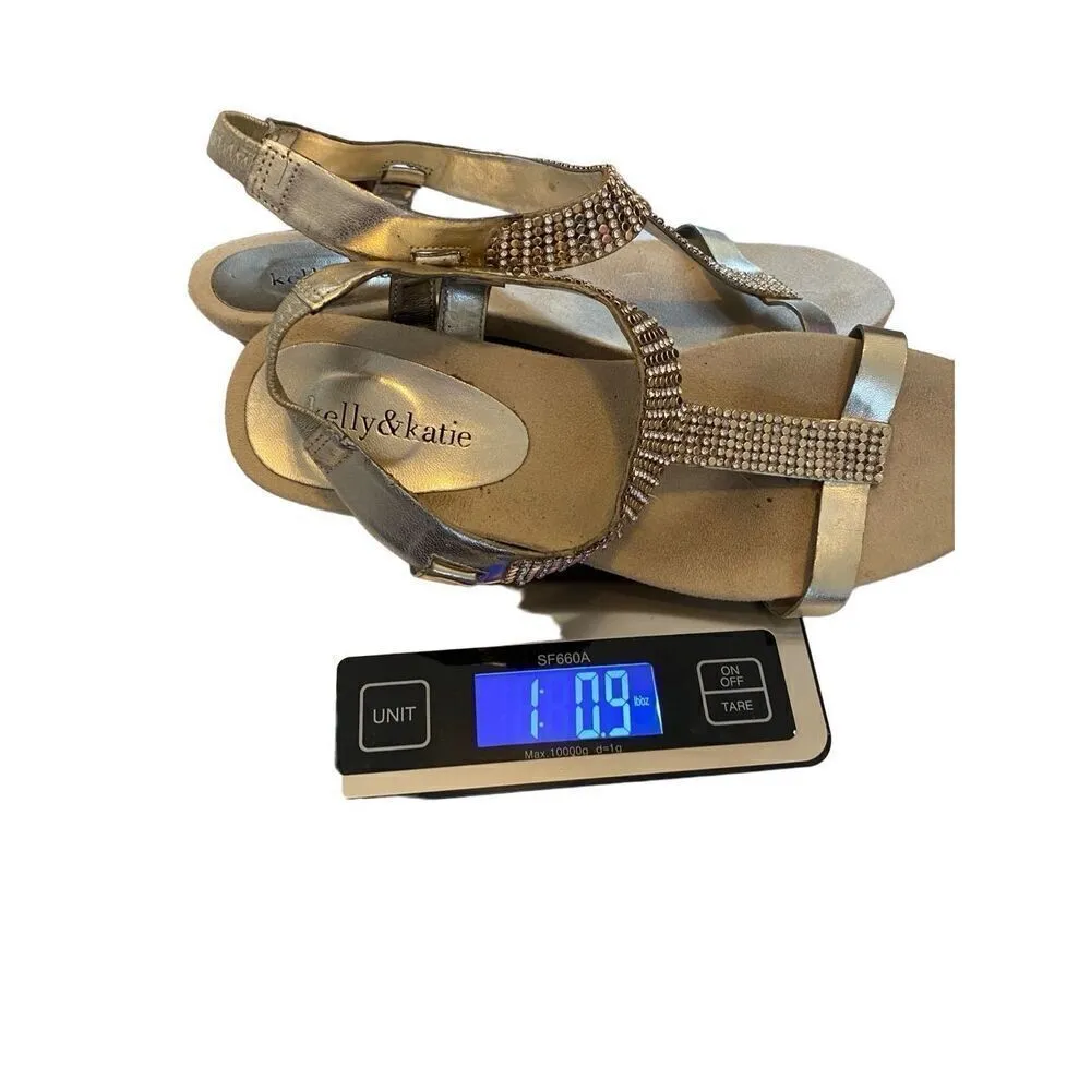 Kelly & Katie Rhinestone Sandals Sz 8 Sparkle - Image 8