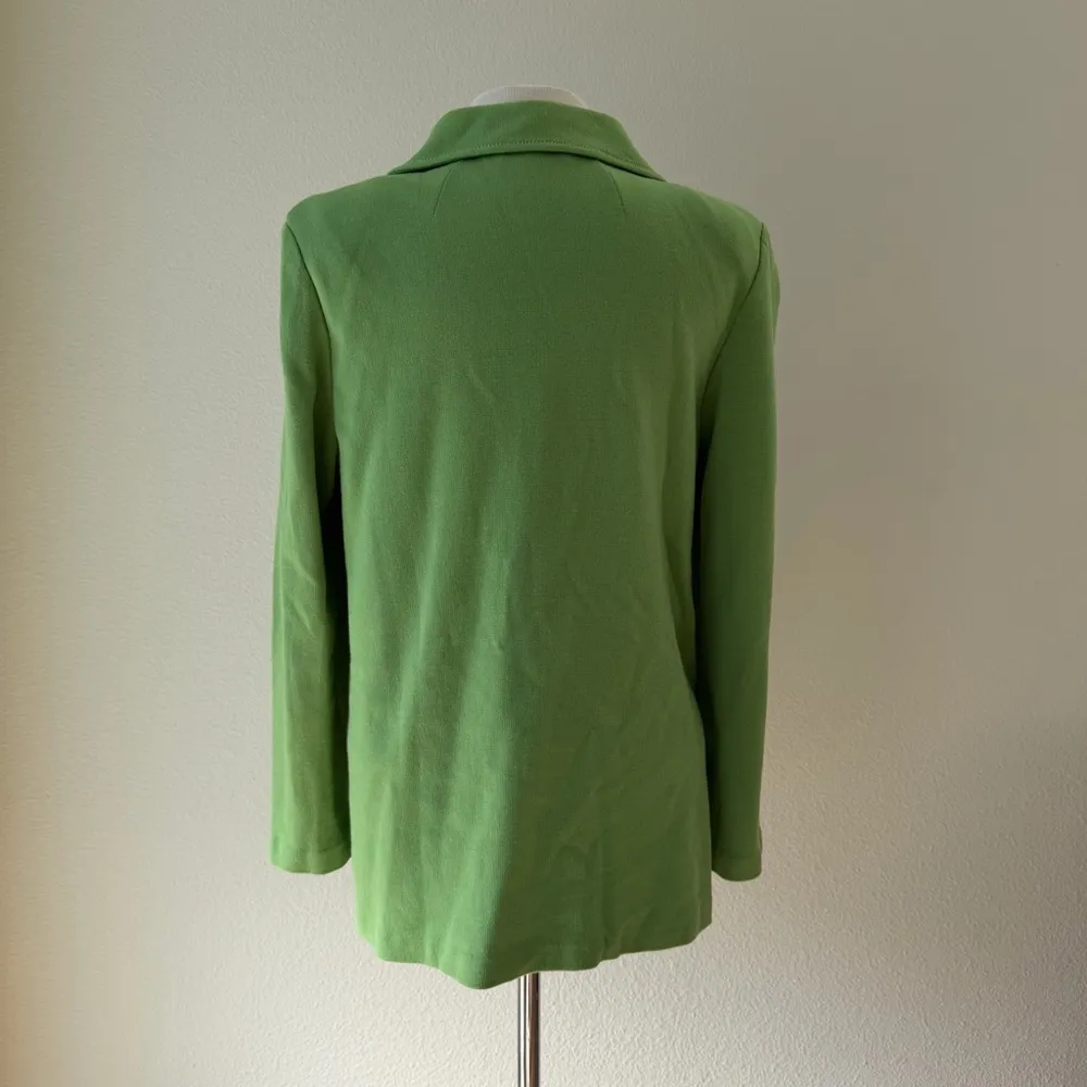 ST JOHN Vintage Green 4 Gold Buttons Wool Blend Blazer Jacket Size 10 - Image 5