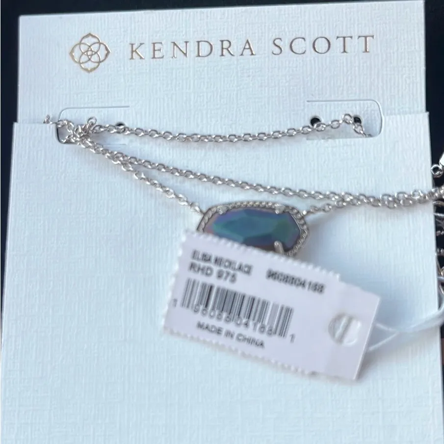 Kendra Scott Silver matte Iridescent Elisa necklace - Image 2