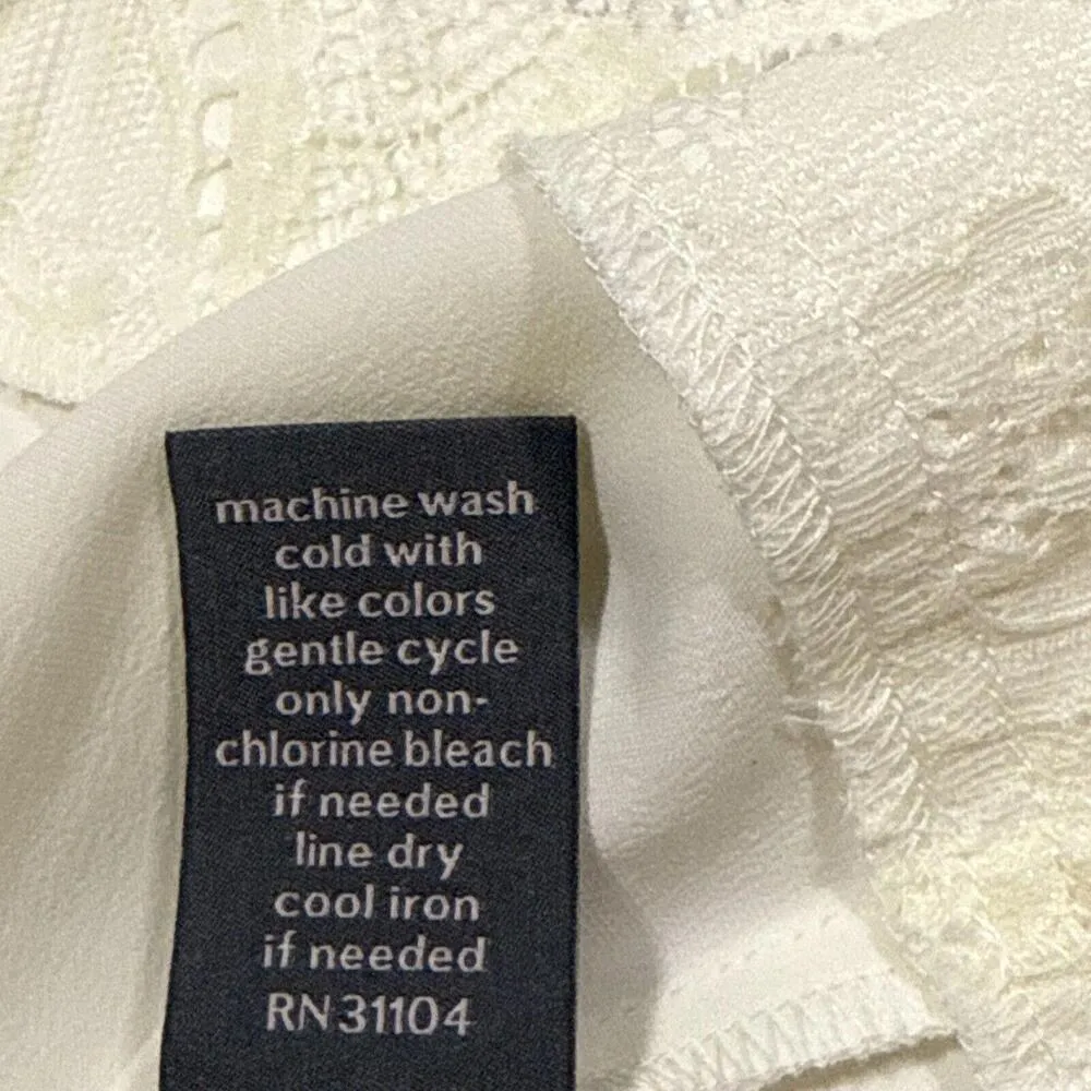 The Limited Off White Cream Business Dress Silky Lace Trim V Neck Cami Tank NWT - Image 12