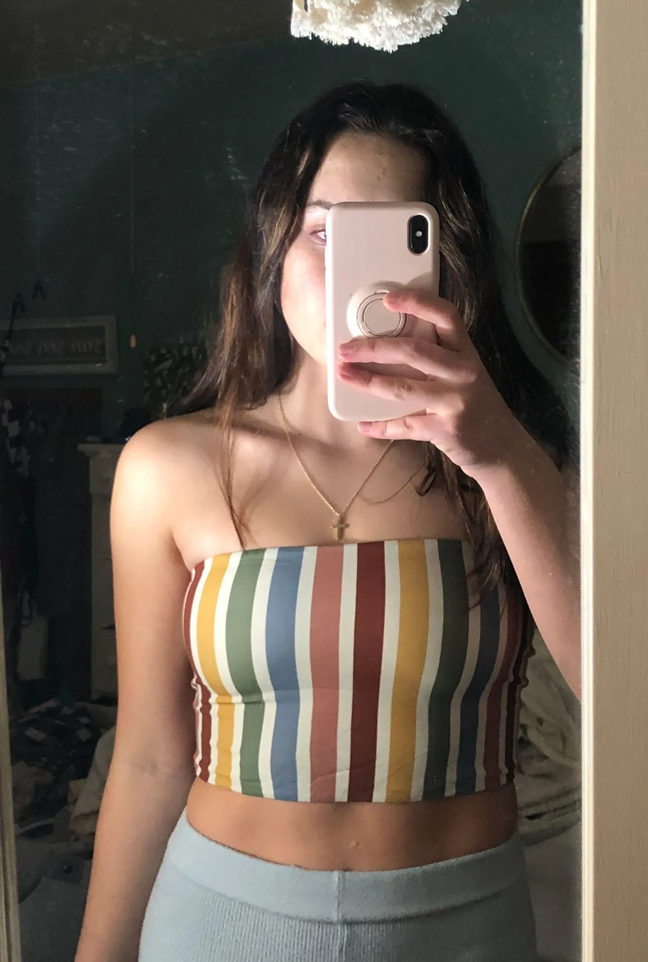 LA Hearts Striped Bandeau Bikini Top - Image 4