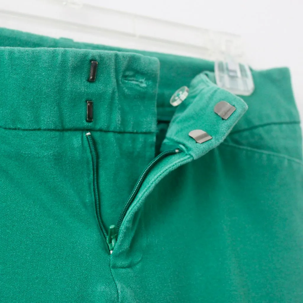 Merona Cotton Emerald Green Stretch Modern Cropped Ankle Preppy Pants 4 - Image 3