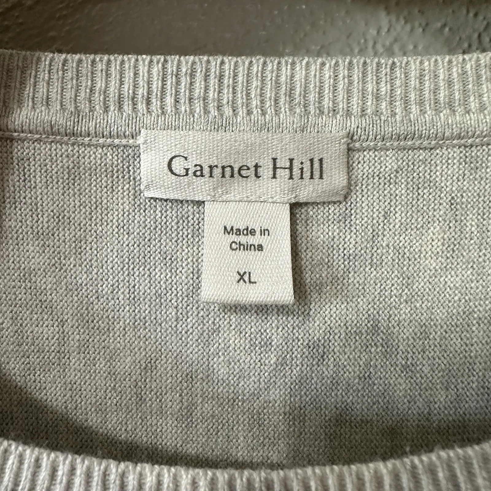 Garnet Hill 100% Organic Cotton Gray Kangaroo Pocket Sweater Tunic Top Size XL‎ - Image 6
