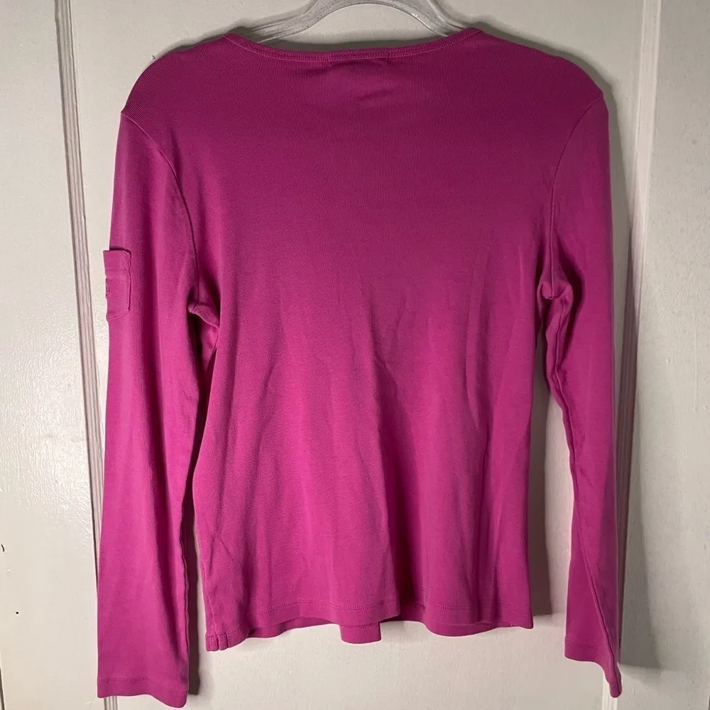Pink Long Sleeve Mini Pocket Ralph Lauren shirt L - Image 3