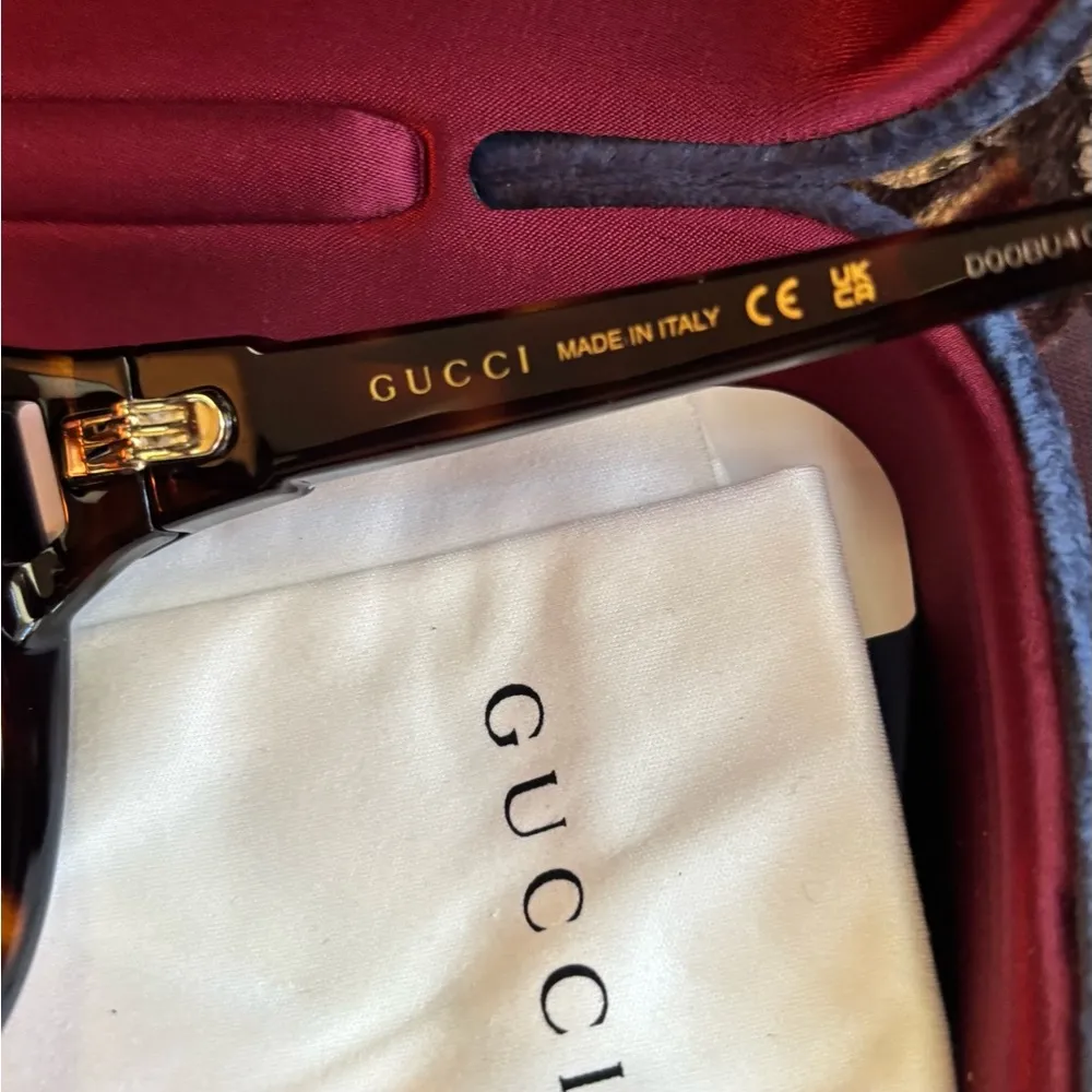 Authentic GUCCI 56 Cat eye Havana Acetate sunglasses - Image 11