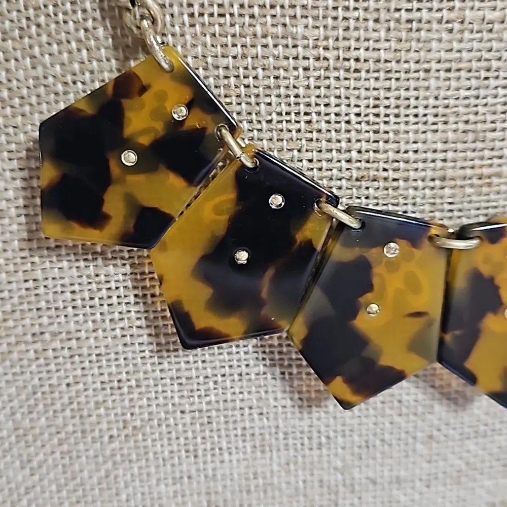 Vintage J.Crew Faux Tourtise and Rhinestones - Image 5