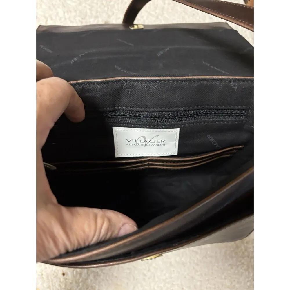 NWT Villager Liz Claiborne Crossbody Purse Rope Detail Gold Accent Snap Closure - Image 9