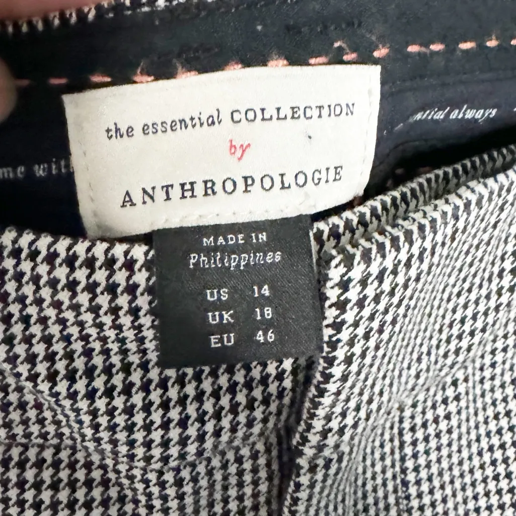 ANTHROPOLOGIE HOUNDSTOOTH TROUSERS SZ 14 - Image 3